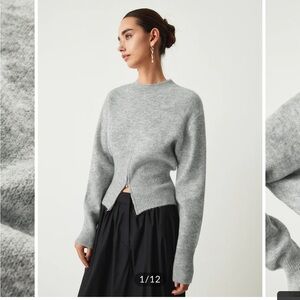 COMMENSE GREY SWEATER WITH ZIP